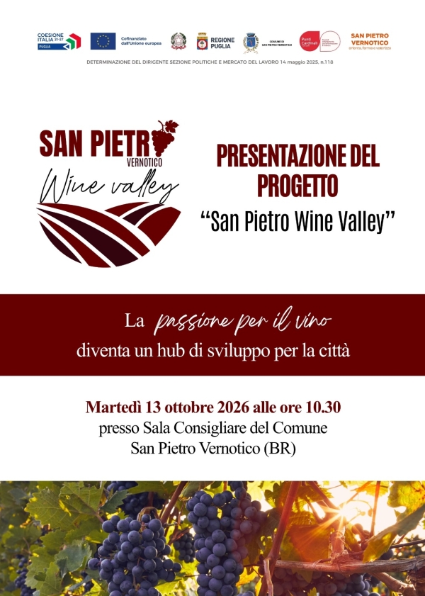Nasce “San Pietro Wine Valley”: la passione per il vino diventa un hub di sviluppo e formazione per il territorio
