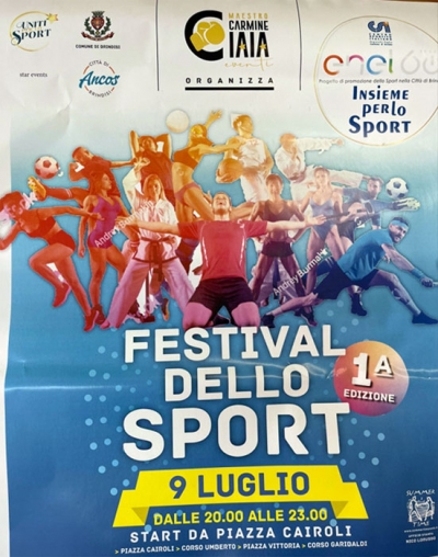 Lo sport invade il centro di Brindisi, il 9 luglio il maestro Carmine Iaia organizza il &quot;Festival dello Sport&quot;