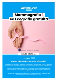 Progetto WelfareCare: la Cassa Edile di Brindisi si impegna nella prevenzione del tumore al seno con una nuova iniziativa di screening gratuito
