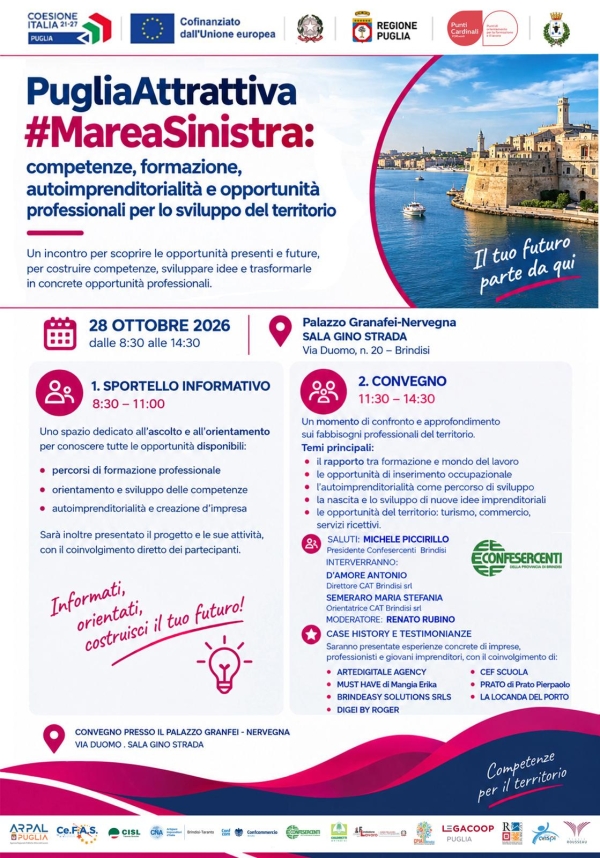 Confesercenti. Attrattiva – Mare a Sinistra: competenze, formazione, autoimprenditorialità"