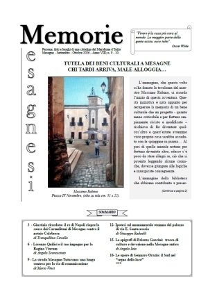 Da oggi è in edicola “Memorie Mesagnesi”, un numero dedicato alla tutela del patrimonio e alla riscoperta della storia locale
