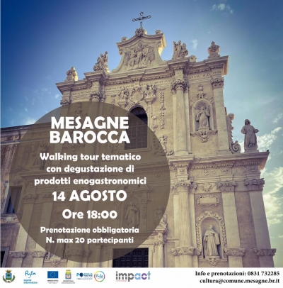 “Mesagne da scoprire”: domenica 14 agosto tour alla scoperta dei tesori della Città barocca