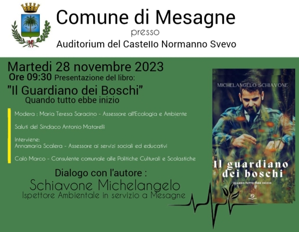 Martedì 28 novembre a Mesagne la presentazione del libro di Michelangelo Schiavone