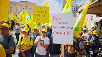 OLIO: COLDIRETTI PUGLIA, NEI MAGAZZINI 38,7MILA TON EVO MADE IN ITALY OLTRE 5 VOLTE IN PIÙ DEL 2025