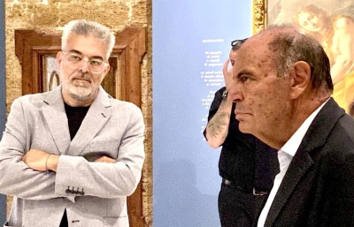 Mesagne. Bruno Vespa visita la mostra del Caravaggio