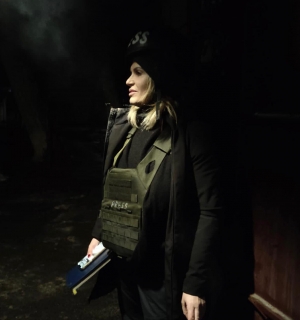 Stefania Battistini, inviata Rai Tg1 in un bunker a Kiev
