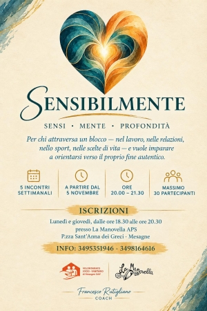 Incontri "Sensibilmente" - Percorso con il coach Francesco Rutigliano