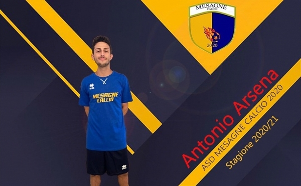 Il Mesagne Calcio 2020 comunica il tesseramento di Antonio Arsena, classe 99, centrocampista